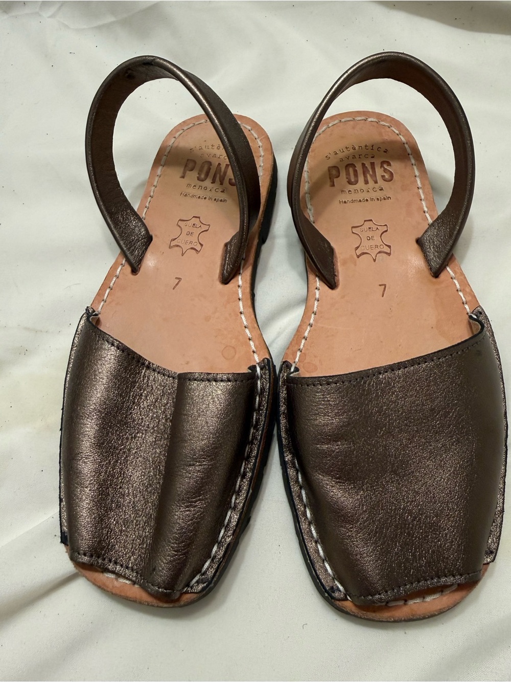 Metallic Brown Pons Size 7 Slingback Sandals - Women's